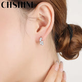 925 Silver Star Zircon Earrings Wedding Jewelry