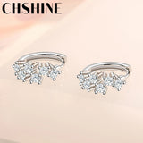 925 Silver Star Zircon Earrings Wedding Jewelry