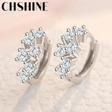 925 Silver Star Zircon Earrings Wedding Jewelry
