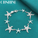 925 Silver Starfish Charm Bracelet for Women