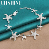 925 Silver Starfish Charm Bracelet for Women