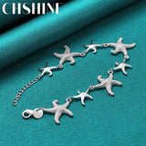 925 Silver Starfish Charm Bracelet for Women