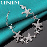 925 Silver Starfish Charm Bracelet for Women