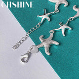 925 Silver Starfish Charm Bracelet for Women