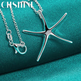 925 Silver Starfish Star Pendant Necklace For Women