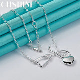 925 Silver Stethoscope Heartbeat Necklace for Women