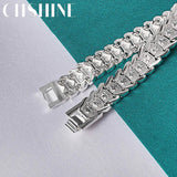 925 Silver Strap Chain Bracelet Wedding Party Jewelry