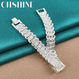 925 Silver Strap Chain Bracelet Wedding Party Jewelry