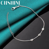 925 Silver Three Rhombus Beads Bracelet Wedding Jewelry