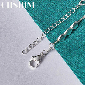 925 Silver Three Rhombus Beads Bracelet Wedding Jewelry