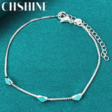 925 Silver Three Rhombus Beads Bracelet Wedding Jewelry