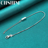 925 Silver 3 Small Square Charm Chain Bracelet Women Wedding Jewelry