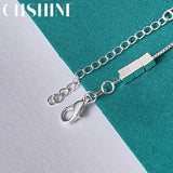 925 Silver 3 Small Square Charm Chain Bracelet Women Wedding Jewelry
