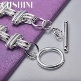 925 Silver Tie Chain Bracelet Women Charm Jewelry
