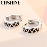 925 Silver Triangular Lattice Earrings For Dinner Party