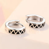 925 Silver Triangular Lattice Earrings For Dinner Party