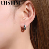 925 Silver Triangular Lattice Earrings For Dinner Party