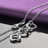 925 Silver Two/Three Rings Necklace Set