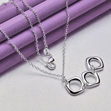 925 Silver Two/Three Rings Necklace Set