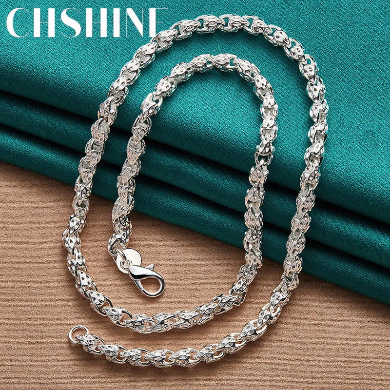 925 Silver Water Wave Chain Necklace For Women Men