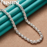 925 Silver Water Wave Chain Necklace For Women Men