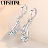 925 Sterling Silver Wings Zircon Earrings For Women