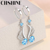 925 Sterling Silver Wings Zircon Earrings For Women