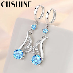 925 Sterling Silver Wings Zircon Earrings For Women