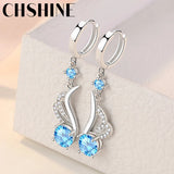 925 Sterling Silver Wings Zircon Earrings For Women