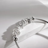 Sterling Silver Heart Bangles for Women - Wedding Party Jewelry