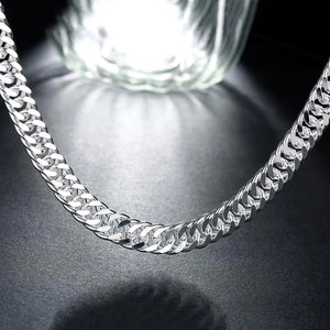 6MM 925 Sterling Silver Chain Necklaces for Women Men, 50/55/60cm