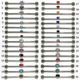 14G Titanium Industrial Barbell Gem Top Earrings