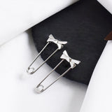 925 Sterling Silver Bowknot Safety Pin Earrings Studs for Women