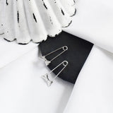 925 Sterling Silver Bowknot Safety Pin Earrings Studs for Women