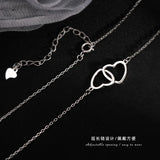 Double Heart Choker Necklace 14K Plated Jewelry