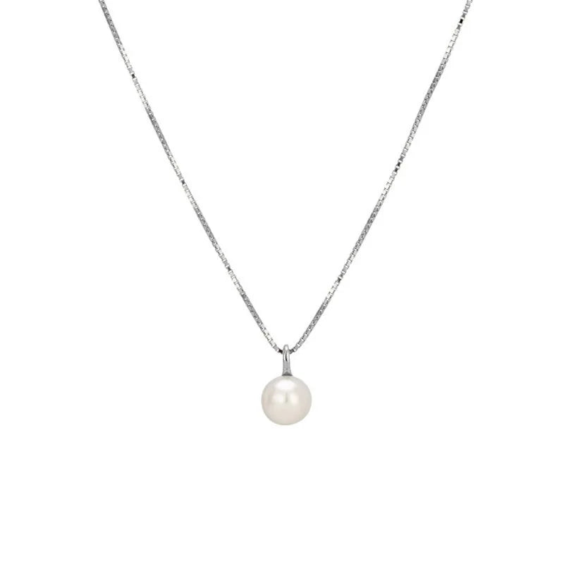 Pearl Pendant Necklace 14K Plated Choker Chain for Women