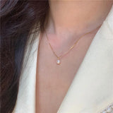 Pearl Pendant Necklace 14K Plated Choker Chain for Women
