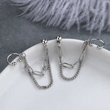 Silver Double-layer Chain Earrings for Women Personality Ear Studs