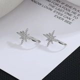 Zircon Inlaid Star Earrings for Women