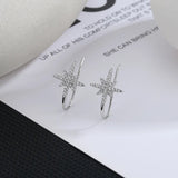 Zircon Inlaid Star Earrings for Women