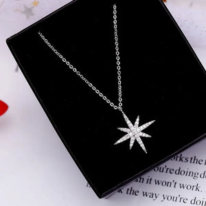 Shining Star Necklace for Women - Silver Pendant Choker Jewelry