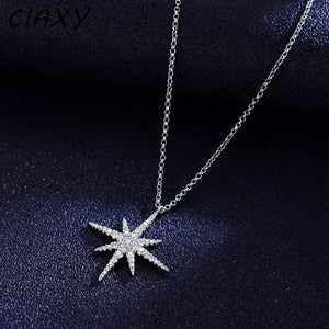 Shining Star Necklace for Women - Silver Pendant Choker Jewelry
