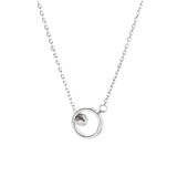 Silver Geometric Beads Circle Pendants Necklace Tassel Chain Choker Jewelry