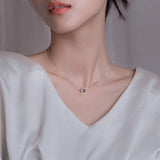 Silver Geometric Beads Circle Pendants Necklace Tassel Chain Choker Jewelry