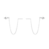 Silver Zircon Wave Ear Bone Clip Earrings for Women