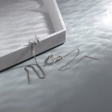 Silver Zircon Wave Ear Bone Clip Earrings for Women