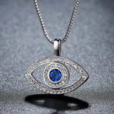 Silver Micro Zircon Evil Eye Choker Necklace