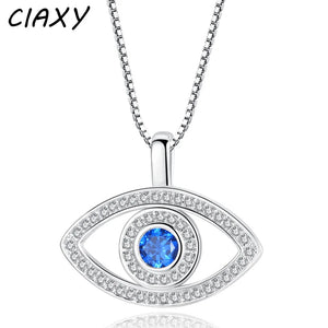 Silver Micro Zircon Evil Eye Choker Necklace