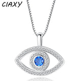Silver Micro Zircon Evil Eye Choker Necklace