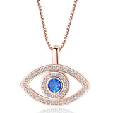 Silver Micro Zircon Evil Eye Choker Necklace